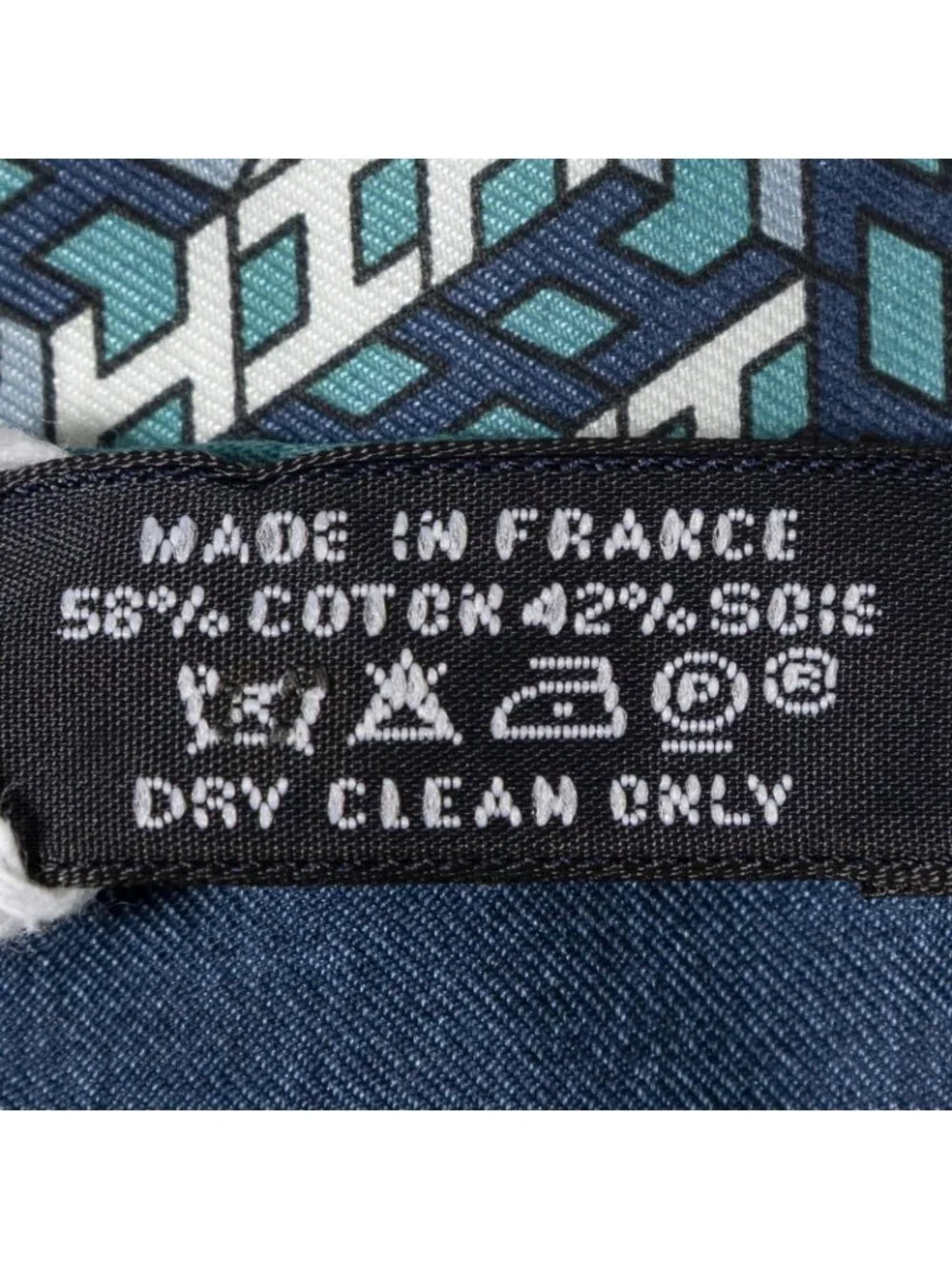 Hermes Scarf Navy Teal 58% Cotton 42% Silka